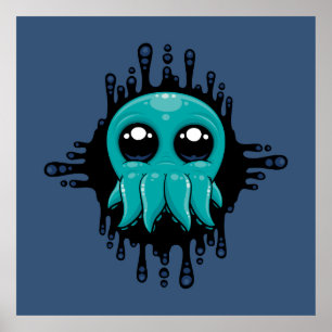 Póster Amigo del pulpo del bebé insky adorable
