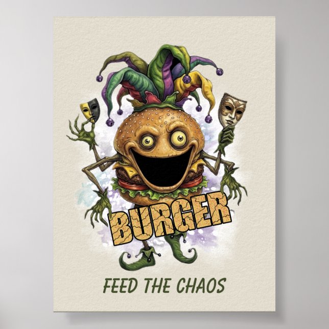 Póster Amigo Hamburguesa Bufón Vacío (Frente)