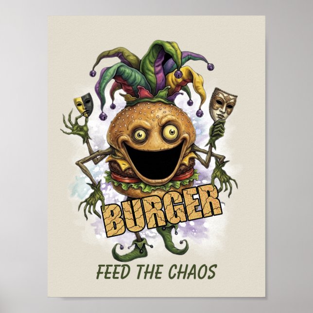 Póster Amigo Hamburguesa Bufón Vacío (Frente)