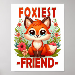 Póster Amigo más astuto juego de palabras. Dibujo animado