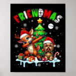 Póster Amigo Merry Christmas Santa Yorkshire Terrier Rei<br><div class="desc">Amigo Merry Christmas Santa Yorkshire Terrier Reindeer</div>