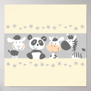 Póster Amigos blancos y negros