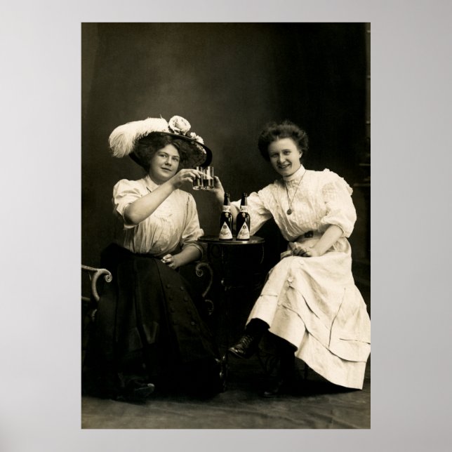 Póster Amigos Chicas de Beer Drinking 1905 (Frente)