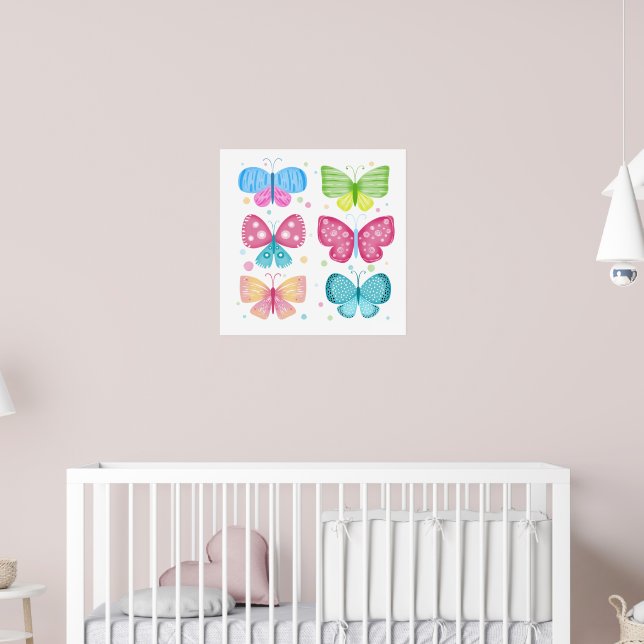 Póster Amigos Coloridos de Flutter (Guardería 2)