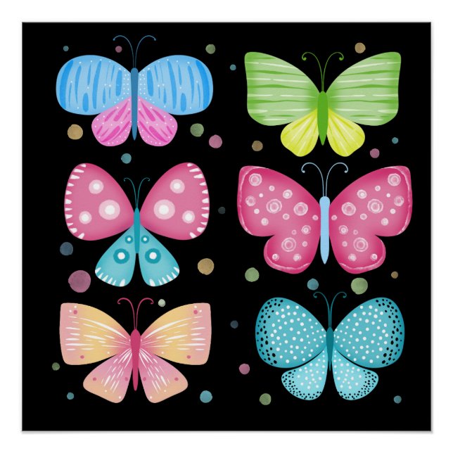 Póster Amigos Coloridos de Flutter (Anverso)