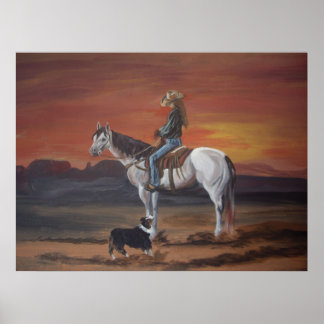 Póster Amigos compartiendo un atardecer