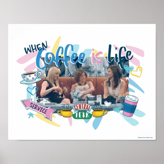 Póster AMIGOS™ | Cuando el café es vida (Frente)