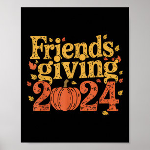 Póster Amigos Dando 2024 Día de Acción de Gracias Otoño F