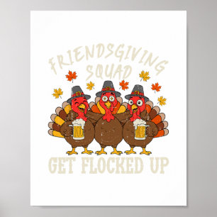 Póster Amigos de Acción de Gracias Pavo Día de Acción de 