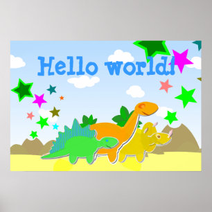 Póster Amigos de Dinosaur Hola Poster mundial