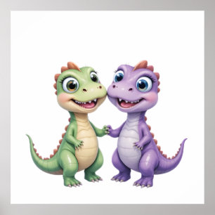 Póster Amigos de dinosaurios - Pared de enfermería para b