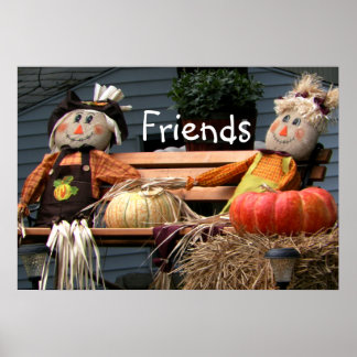 Póster Amigos de imágenes otoñales de las calabazas