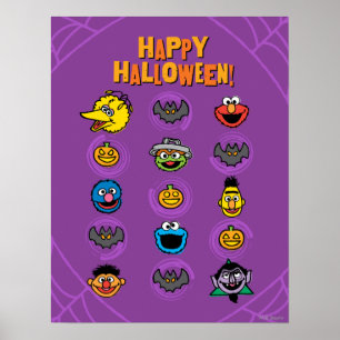 Póster Amigos de la calle Sesame - ¡Feliz Halloween!