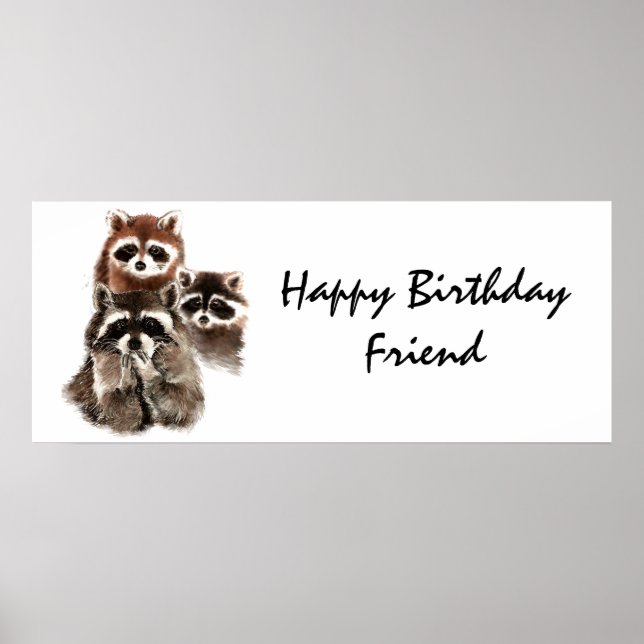 Póster Amigos de racconos animales son como humor en ropa (Frente)