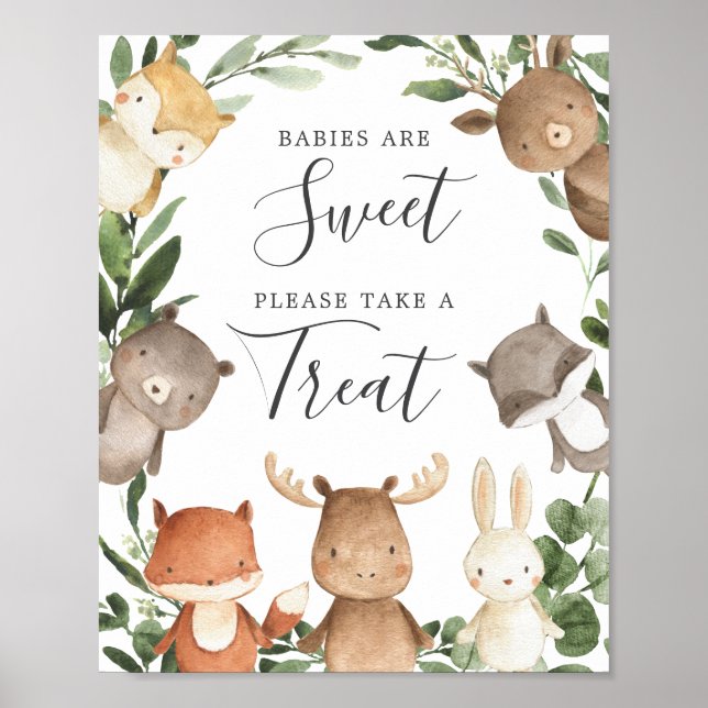 Póster Amigos de Woodland Baby Shower Los Bebés Son Un Ró (Frente)
