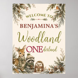 Póster Amigos del Bosque Bosque ONEderland Primer Cumplea