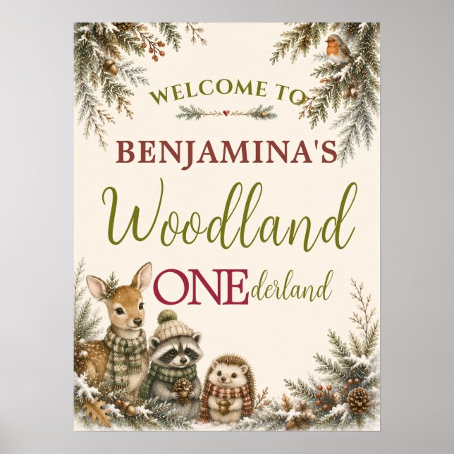 Póster Amigos del Bosque Bosque ONEderland Primer Cumplea (Frente)