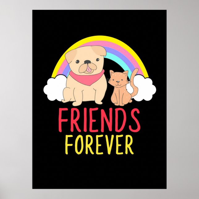 Póster Amigos Del Perro Y El Gato Por Siempre (Frente)