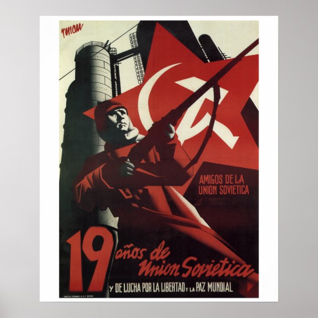 Póster Amigos del Poster de propaganda de la Unión Soviét (Frente)