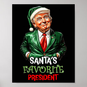 Póster Amigos del presidente favorito Funny Santa Trump 2