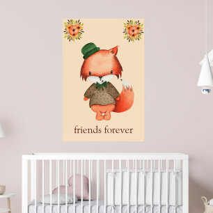 Póster Amigos del Zorro Lindo para Siempre Habitación de 