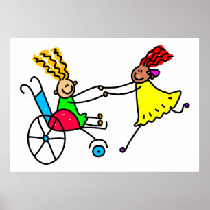 Póster Amigos discapacitados