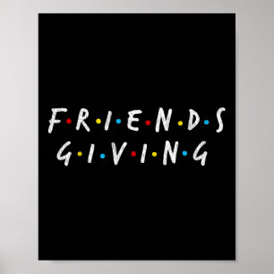 Póster Amigos Elegantes Regalan Regalo De Fiesta Divertid