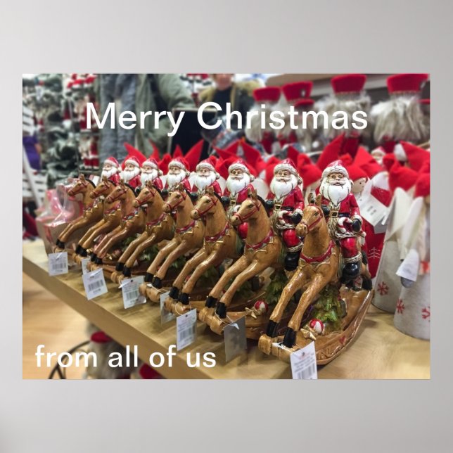 Póster Amigos en fila saludos de Navidad (Frente)