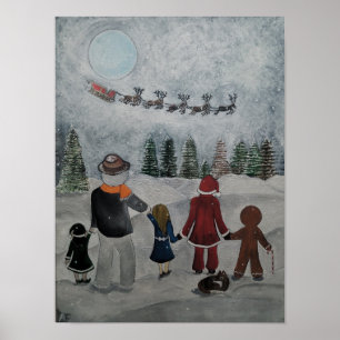 Póster Amigos Festivos Pintura de Alfred Fox