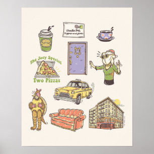 Póster AMIGOS™   Gráfico de iconos Personalizados