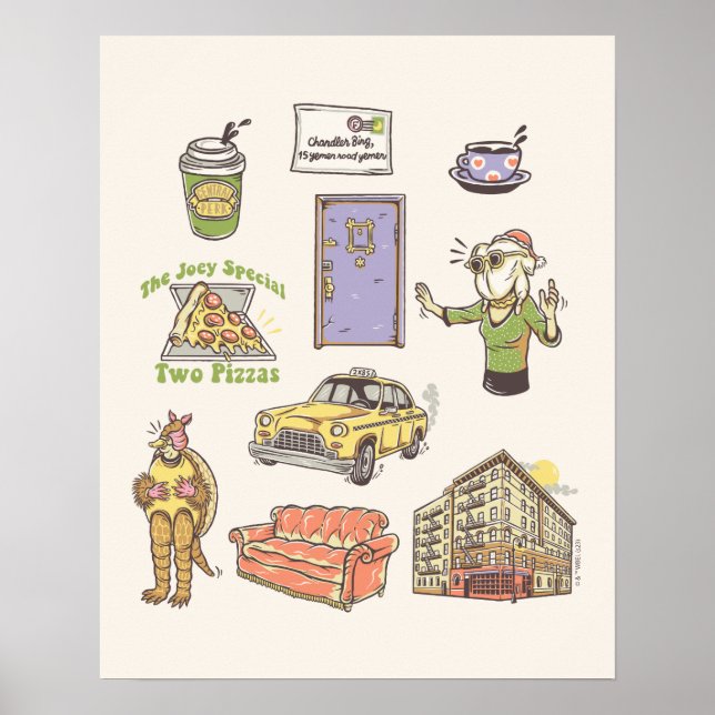 Póster AMIGOS™ | Gráfico de iconos Personalizados (Frente)