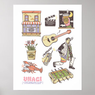 Póster AMIGOS™   Gráfico de iconos Personalizados