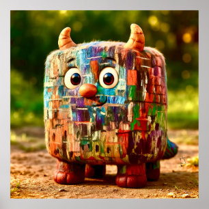 Póster Amigos impares - Poster del Monstruo del Cubo de P