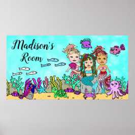 Póster Amigos personalizados de la sirena y la criatura m