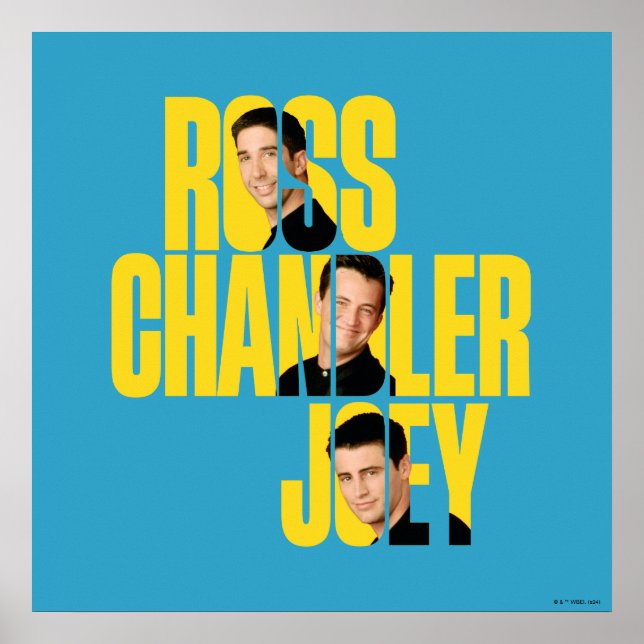 Póster AMIGOS™ | Ross, Chandler y Joey (Frente)