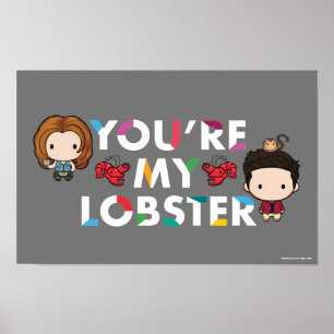 Póster AMIGOS™ Ross y Rachel Lobster Chibi