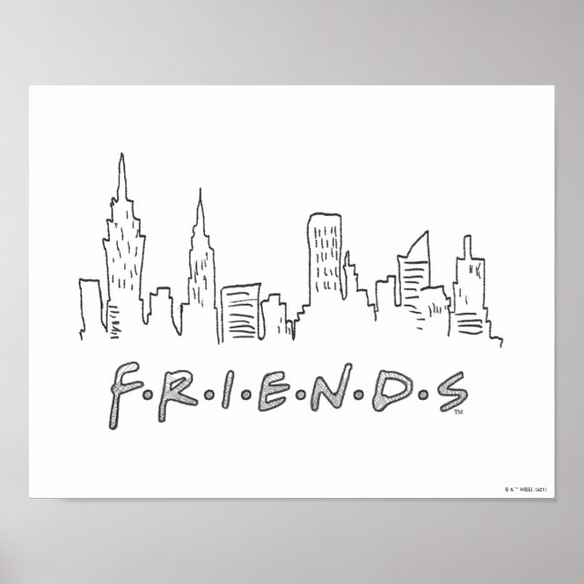 Póster AMIGOS™ | Silhouette de Nueva York (Frente)