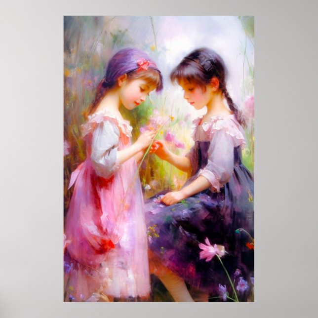 Póster Amigos y flores  (Frente)