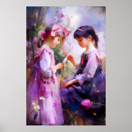 Póster Amigos y flores 2