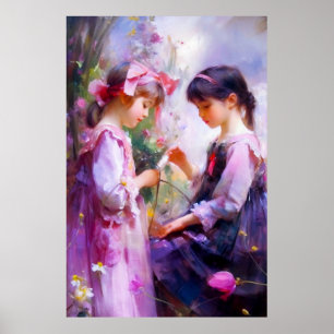 Póster Amigos y flores 2