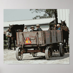 Póster Amish Boy Waves