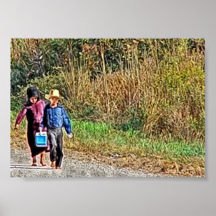 Póster Amish Children