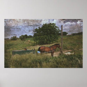Póster Amish Horse and Dog