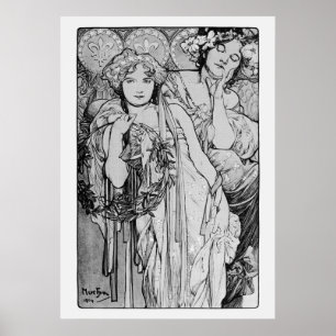 Póster Amistad ~ Alphones Mucha Poster