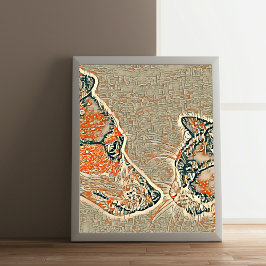 Póster Amistad de gatos y perros, abstracto