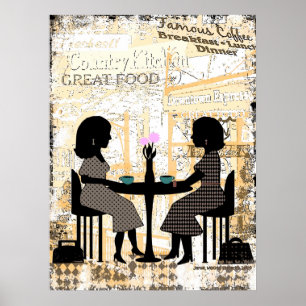 Póster Amistad del café del restaurante