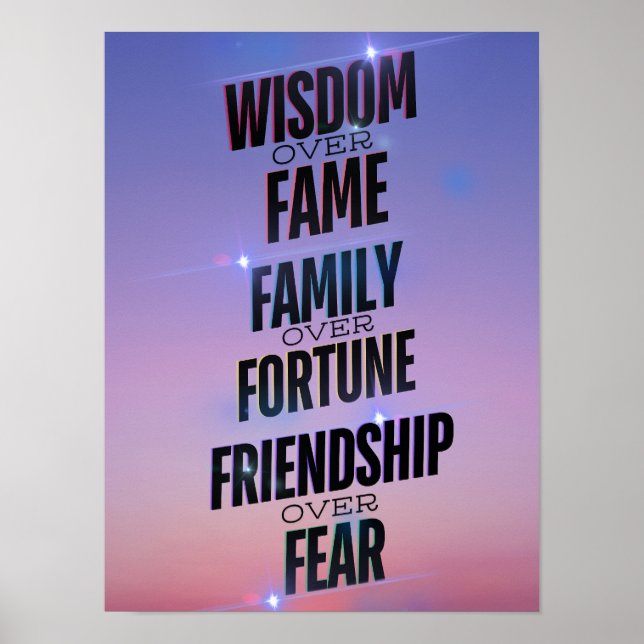 Póster Amistad familiar con la sabiduría - Inspirador (Frente)