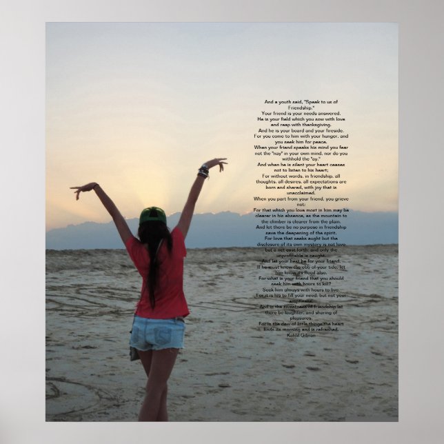Póster Amistad por Kahlil Gibran (Frente)