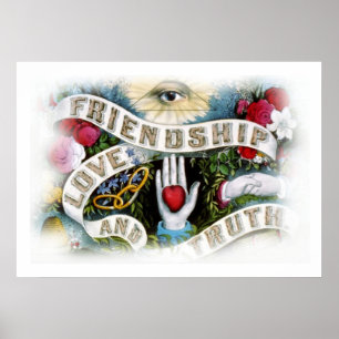 Póster Amistad poster, amor y verdad