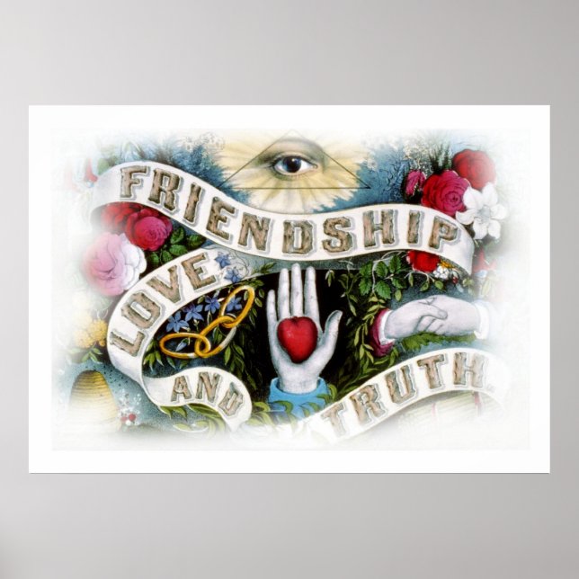 Póster Amistad poster, amor y verdad (Frente)